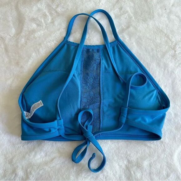 Aerie Blue High Neck Swimsuit Top Women's Size Large - Picture 7 of 8